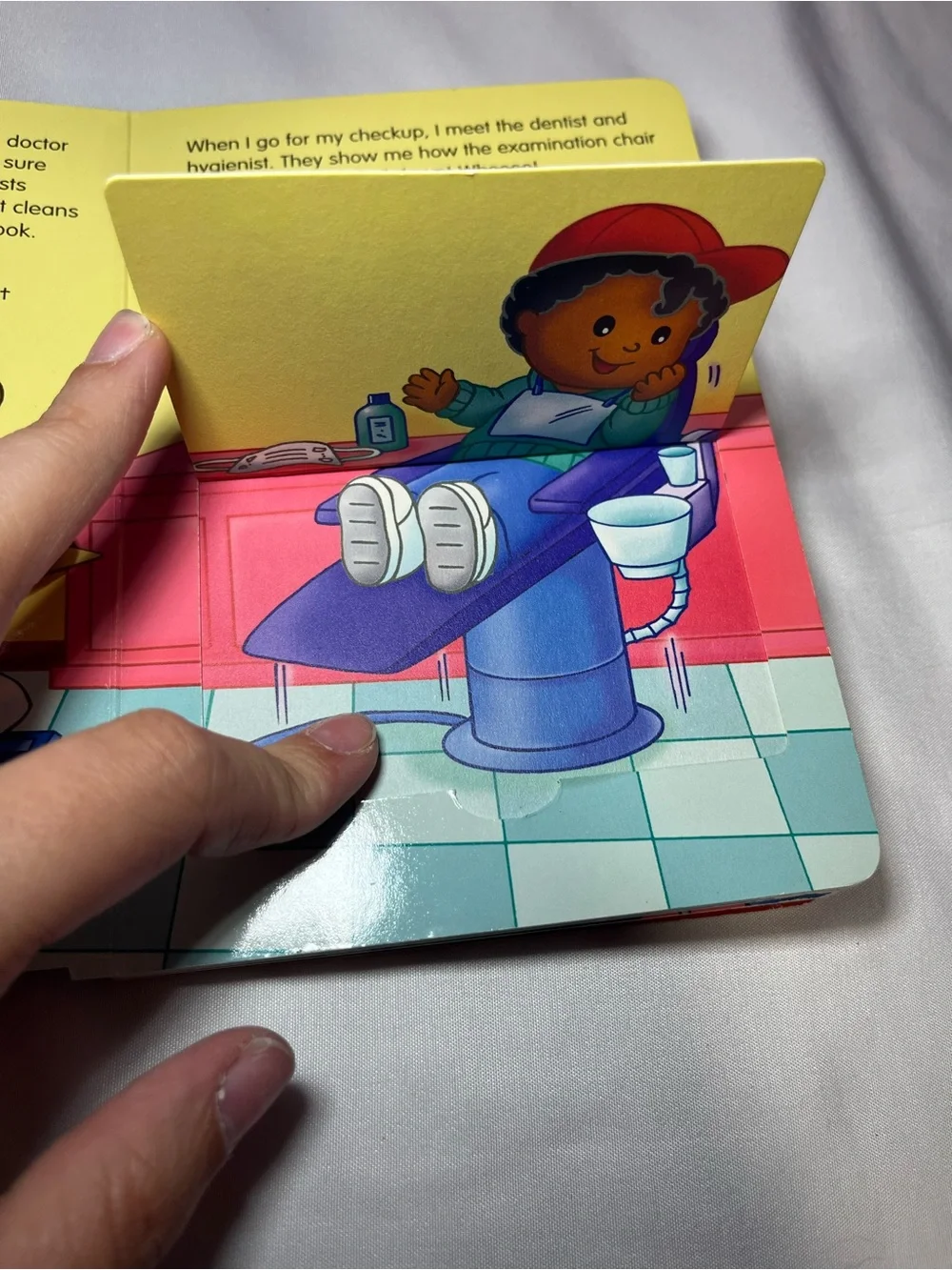 Fisher-Price Little People Meet Michael’s Dentist Book Flaps Board Book 2002 VTG